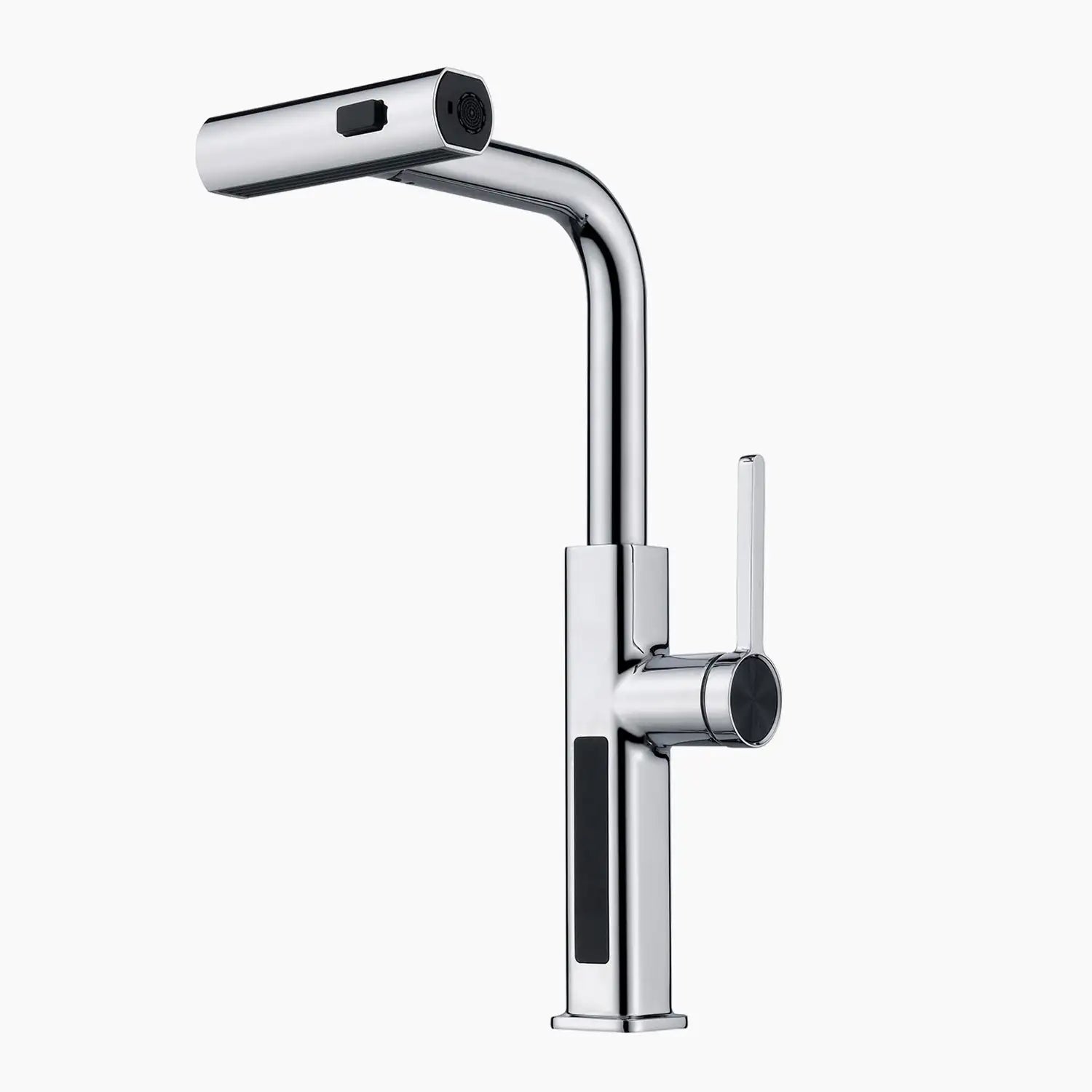 Loraven Temperature Display Kitchen Faucet with Waterfall and Pull-Out Features-KF001