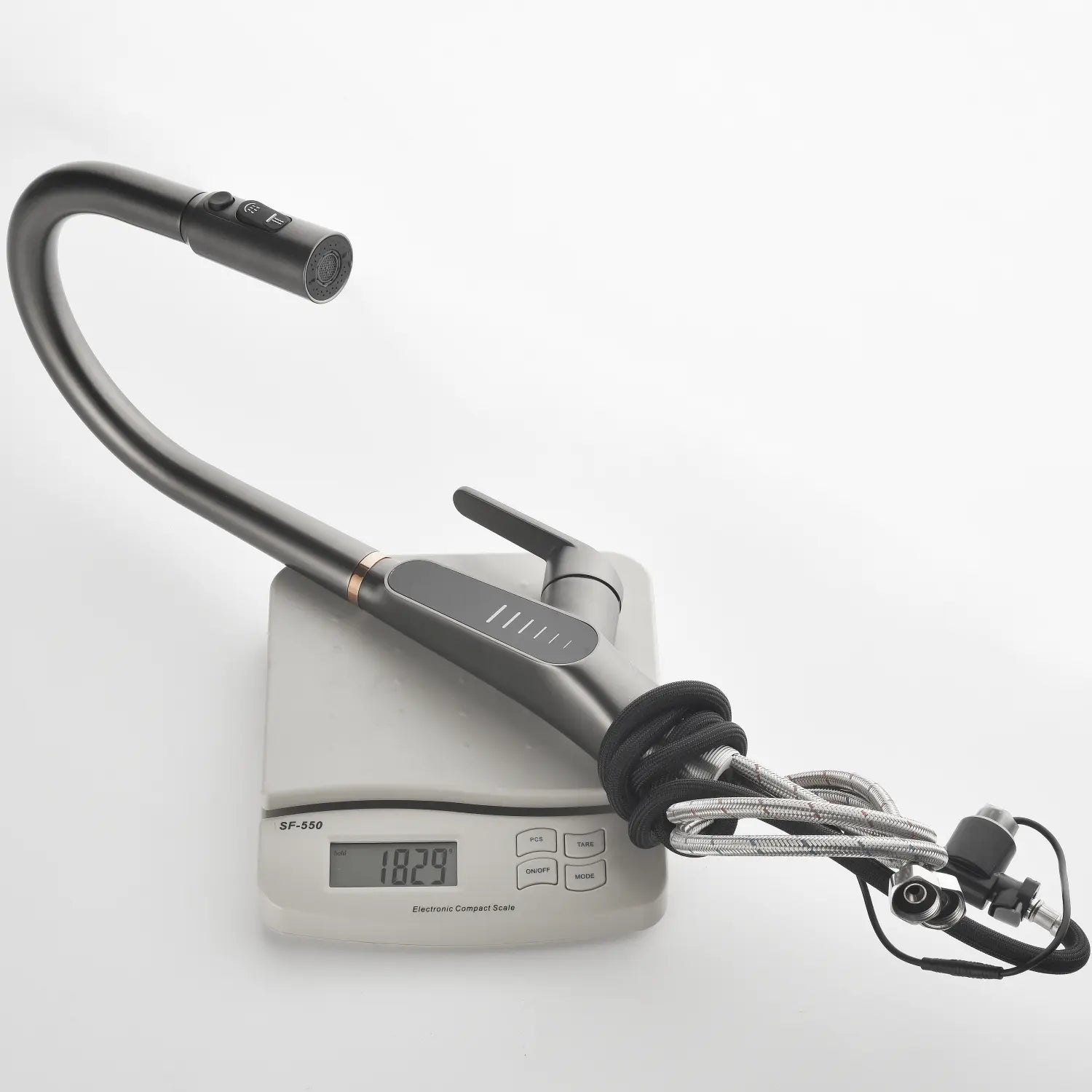 Loraven Pull-Out Kitchen Faucet with Triple Water Modes and Temperature-Time Display-KF006