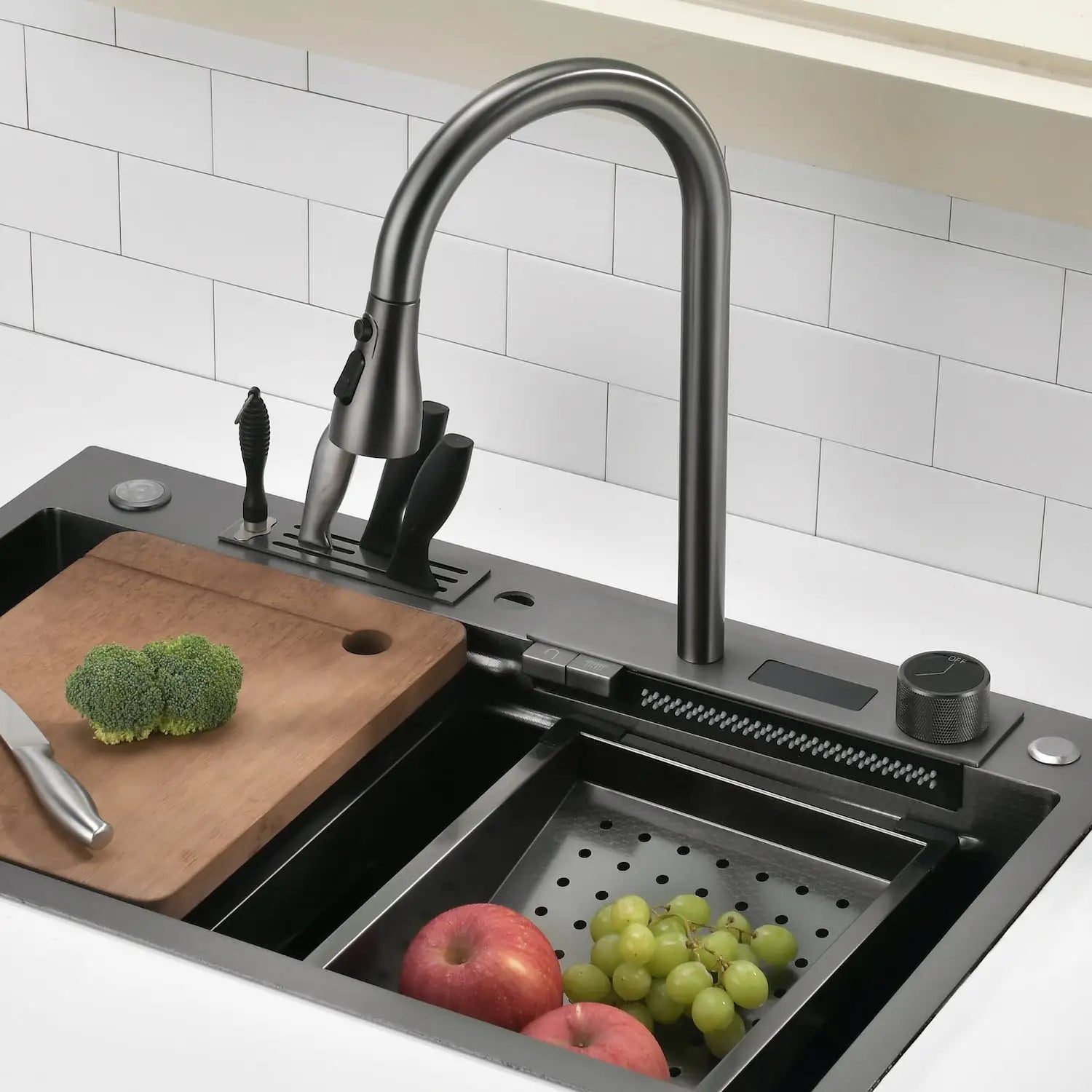 workstation_kitchen_sink_set_digital_temperature_display_waterfall_feature_ks003_loraven