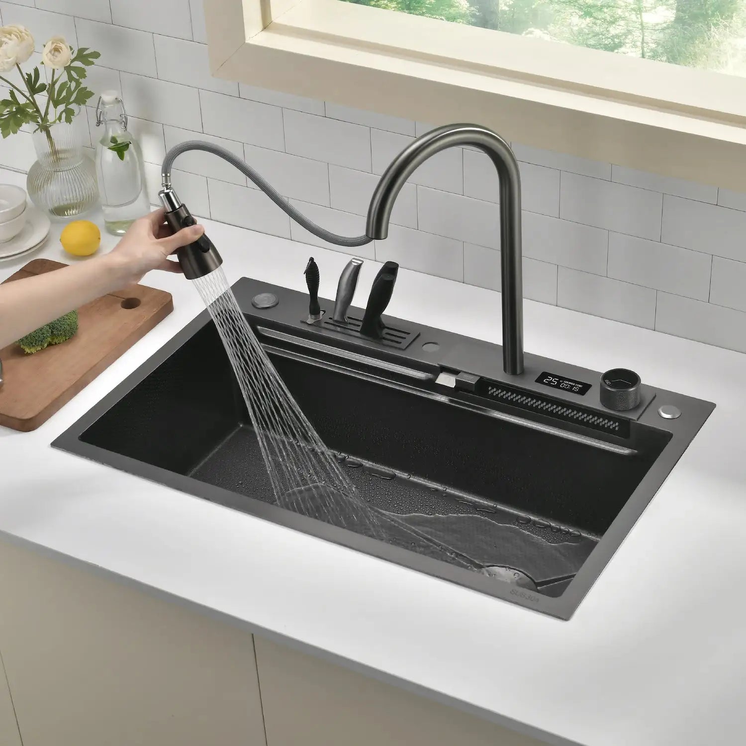 workstation_kitchen_sink_set_digital_temperature_display_waterfall_feature_ks003_loraven