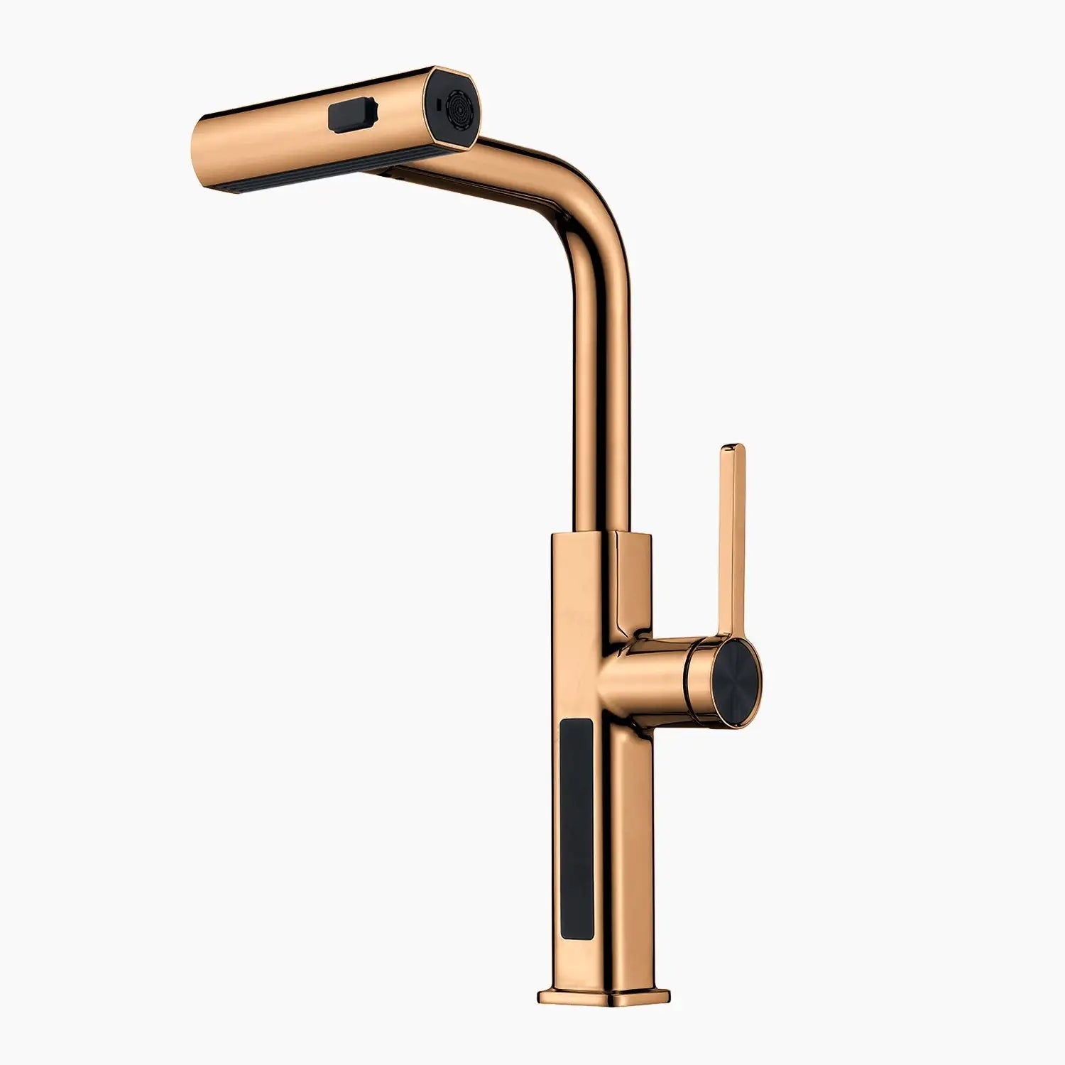 Loraven Temperature Display Kitchen Faucet with Waterfall and Pull-Out Features-KF001